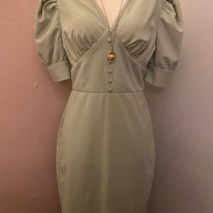 Puff sleeve vintage style dress